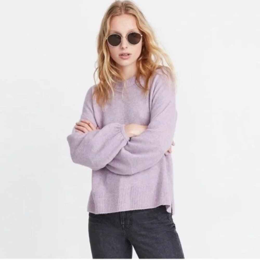 Madewell Payton Pullover alpaca and wool blend Sweater in Heather Lilac Small